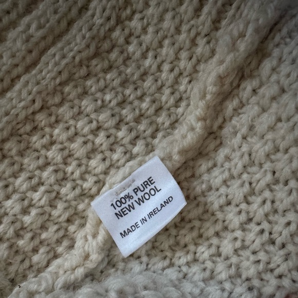 Vintage Wool Aran Sweater Cardigan Cream - Picture 11 of 16